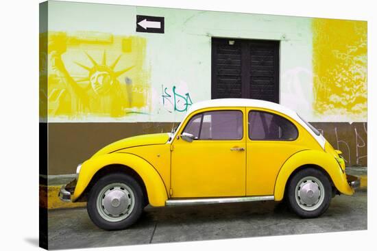 ¡Viva Mexico! Collection - Yellow VW Beetle Car and American Graffiti-Philippe Hugonnard-Stretched Canvas