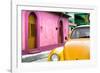 ¡Viva Mexico! Collection - Yellow VW Beetle Car and Colorful House-Philippe Hugonnard-Framed Photographic Print