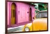 ¡Viva Mexico! Collection - Yellow VW Beetle Car and Colorful House-Philippe Hugonnard-Framed Photographic Print