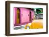 ¡Viva Mexico! Collection - Yellow VW Beetle Car and Colorful House-Philippe Hugonnard-Framed Photographic Print