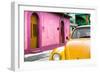 ¡Viva Mexico! Collection - Yellow VW Beetle Car and Colorful House-Philippe Hugonnard-Framed Photographic Print