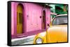 ¡Viva Mexico! Collection - Yellow VW Beetle Car and Colorful House-Philippe Hugonnard-Framed Stretched Canvas