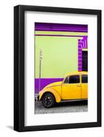 ¡Viva Mexico! Collection - Yellow VW Beetle Car and Colorful Wall-Philippe Hugonnard-Framed Photographic Print