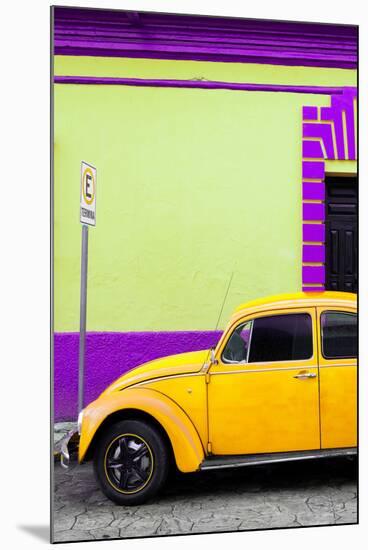 ¡Viva Mexico! Collection - Yellow VW Beetle Car and Colorful Wall-Philippe Hugonnard-Mounted Premium Photographic Print