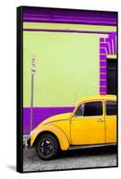 ¡Viva Mexico! Collection - Yellow VW Beetle Car and Colorful Wall-Philippe Hugonnard-Framed Stretched Canvas