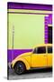 ¡Viva Mexico! Collection - Yellow VW Beetle Car and Colorful Wall-Philippe Hugonnard-Stretched Canvas