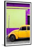 ¡Viva Mexico! Collection - Yellow VW Beetle Car and Colorful Wall-Philippe Hugonnard-Framed Premium Photographic Print