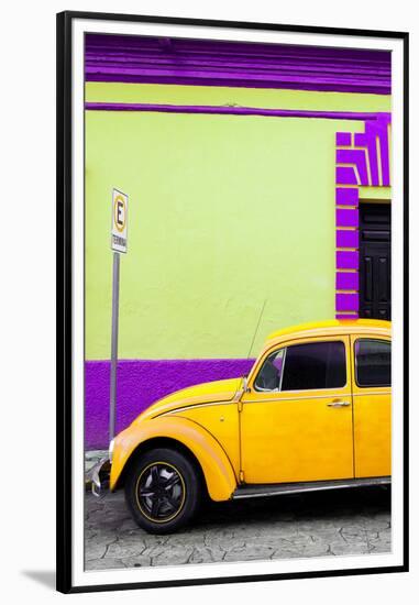 ¡Viva Mexico! Collection - Yellow VW Beetle Car and Colorful Wall-Philippe Hugonnard-Framed Premium Photographic Print