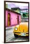 ¡Viva Mexico! Collection - Yellow VW Beetle Car in a Colorful Street-Philippe Hugonnard-Framed Premium Photographic Print