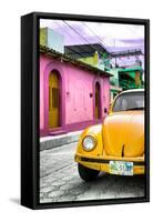 ¡Viva Mexico! Collection - Yellow VW Beetle Car in a Colorful Street-Philippe Hugonnard-Framed Stretched Canvas