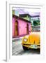 ¡Viva Mexico! Collection - Yellow VW Beetle Car in a Colorful Street-Philippe Hugonnard-Framed Photographic Print