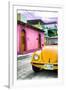 ¡Viva Mexico! Collection - Yellow VW Beetle Car in a Colorful Street-Philippe Hugonnard-Framed Premium Photographic Print