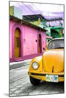 ¡Viva Mexico! Collection - Yellow VW Beetle Car in a Colorful Street-Philippe Hugonnard-Mounted Premium Photographic Print