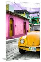 ¡Viva Mexico! Collection - Yellow VW Beetle Car in a Colorful Street-Philippe Hugonnard-Stretched Canvas