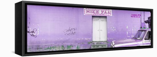 ¡Viva Mexico! Panoramic Collection - "5 de febrero" Purple Wall-Philippe Hugonnard-Framed Stretched Canvas