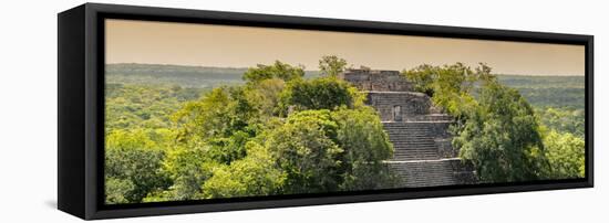 ¡Viva Mexico! Panoramic Collection - Ancient Maya City within the Jungle at Sunset - Calakmul-Philippe Hugonnard-Framed Stretched Canvas