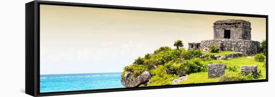 ¡Viva Mexico! Panoramic Collection - Ancient Mayan Fortress in Riviera Maya - Tulum III-Philippe Hugonnard-Framed Stretched Canvas