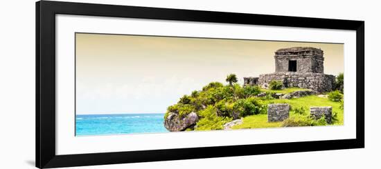 ¡Viva Mexico! Panoramic Collection - Ancient Mayan Fortress in Riviera Maya - Tulum III-Philippe Hugonnard-Framed Photographic Print