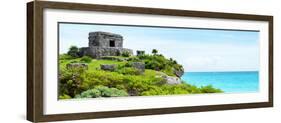 ¡Viva Mexico! Panoramic Collection - Ancient Mayan Fortress in Riviera Maya - Tulum IV-Philippe Hugonnard-Framed Photographic Print