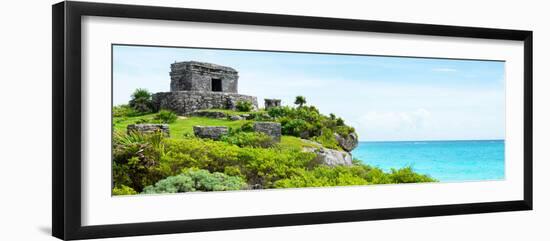 ¡Viva Mexico! Panoramic Collection - Ancient Mayan Fortress in Riviera Maya - Tulum IV-Philippe Hugonnard-Framed Photographic Print
