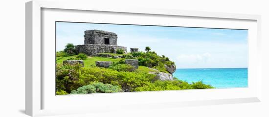 ¡Viva Mexico! Panoramic Collection - Ancient Mayan Fortress in Riviera Maya - Tulum IV-Philippe Hugonnard-Framed Photographic Print