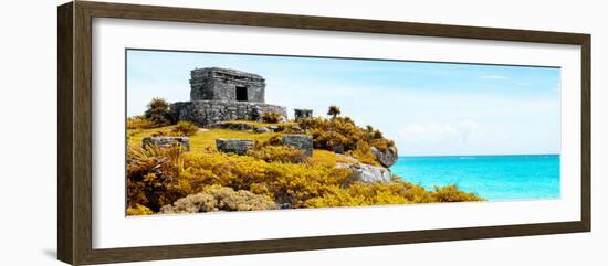 ¡Viva Mexico! Panoramic Collection - Ancient Mayan Fortress in Riviera Maya - Tulum VI-Philippe Hugonnard-Framed Photographic Print