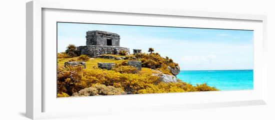 ¡Viva Mexico! Panoramic Collection - Ancient Mayan Fortress in Riviera Maya - Tulum VI-Philippe Hugonnard-Framed Photographic Print