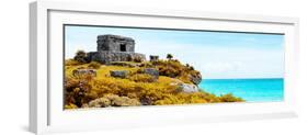 ¡Viva Mexico! Panoramic Collection - Ancient Mayan Fortress in Riviera Maya - Tulum VI-Philippe Hugonnard-Framed Photographic Print