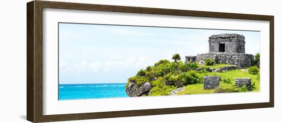 ¡Viva Mexico! Panoramic Collection - Ancient Mayan Fortress in Riviera Maya - Tulum-Philippe Hugonnard-Framed Photographic Print