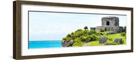 ¡Viva Mexico! Panoramic Collection - Ancient Mayan Fortress in Riviera Maya - Tulum-Philippe Hugonnard-Framed Photographic Print