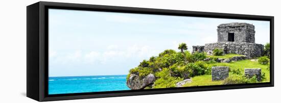 ¡Viva Mexico! Panoramic Collection - Ancient Mayan Fortress in Riviera Maya - Tulum-Philippe Hugonnard-Framed Stretched Canvas