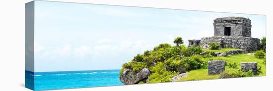 ¡Viva Mexico! Panoramic Collection - Ancient Mayan Fortress in Riviera Maya - Tulum-Philippe Hugonnard-Stretched Canvas