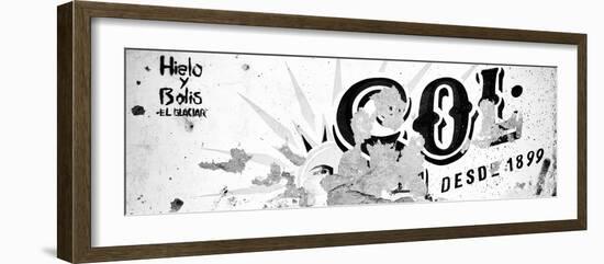 ¡Viva Mexico! Panoramic Collection - B&W SOL Sign Street Wall-Philippe Hugonnard-Framed Photographic Print