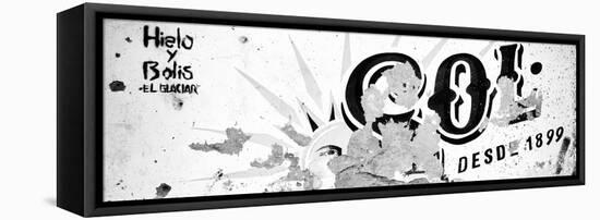 ¡Viva Mexico! Panoramic Collection - B&W SOL Sign Street Wall-Philippe Hugonnard-Framed Stretched Canvas
