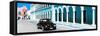 ¡Viva Mexico! Panoramic Collection - Black VW Beetle and Blue Architecture-Philippe Hugonnard-Framed Stretched Canvas