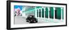 ¡Viva Mexico! Panoramic Collection - Black VW Beetle and Coral Green Architecture-Philippe Hugonnard-Framed Photographic Print