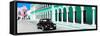 ¡Viva Mexico! Panoramic Collection - Black VW Beetle and Coral Green Architecture-Philippe Hugonnard-Framed Stretched Canvas