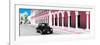 ¡Viva Mexico! Panoramic Collection - Black VW Beetle and Light Pink Architecture-Philippe Hugonnard-Framed Photographic Print