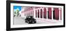¡Viva Mexico! Panoramic Collection - Black VW Beetle and Light Pink Architecture-Philippe Hugonnard-Framed Photographic Print