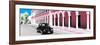 ¡Viva Mexico! Panoramic Collection - Black VW Beetle and Light Pink Architecture-Philippe Hugonnard-Framed Photographic Print