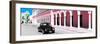 ¡Viva Mexico! Panoramic Collection - Black VW Beetle and Light Pink Architecture-Philippe Hugonnard-Framed Photographic Print