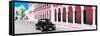 ¡Viva Mexico! Panoramic Collection - Black VW Beetle and Light Pink Architecture-Philippe Hugonnard-Framed Stretched Canvas