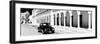 ¡Viva Mexico! Panoramic Collection - Black VW Beetle and Mexican Architecture B&W II-Philippe Hugonnard-Framed Photographic Print
