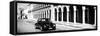 ¡Viva Mexico! Panoramic Collection - Black VW Beetle and Mexican Architecture B&W-Philippe Hugonnard-Framed Stretched Canvas