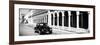 ¡Viva Mexico! Panoramic Collection - Black VW Beetle and Mexican Architecture B&W-Philippe Hugonnard-Framed Photographic Print