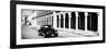 ¡Viva Mexico! Panoramic Collection - Black VW Beetle and Mexican Architecture B&W-Philippe Hugonnard-Framed Photographic Print