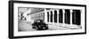 ¡Viva Mexico! Panoramic Collection - Black VW Beetle and Mexican Architecture B&W-Philippe Hugonnard-Framed Photographic Print
