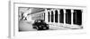 ¡Viva Mexico! Panoramic Collection - Black VW Beetle and Mexican Architecture B&W-Philippe Hugonnard-Framed Photographic Print