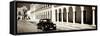 ¡Viva Mexico! Panoramic Collection - Black VW Beetle and Mexican Architecture Sepia-Philippe Hugonnard-Framed Stretched Canvas