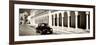 ¡Viva Mexico! Panoramic Collection - Black VW Beetle and Mexican Architecture Sepia-Philippe Hugonnard-Framed Photographic Print